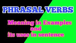 Phrasal Verbs Meaning and Examples with Sentences