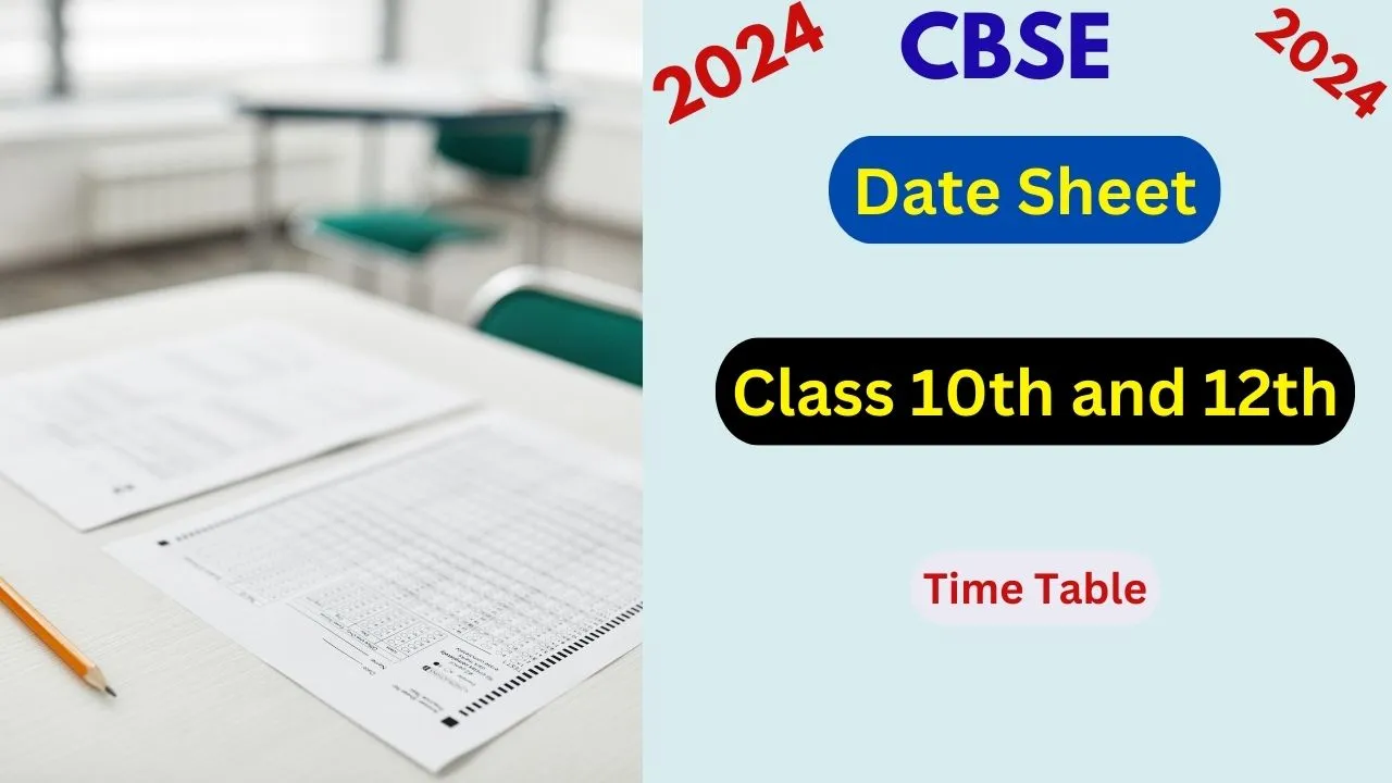 Cbse Class 10th And 12th Date Sheet 2024 Released