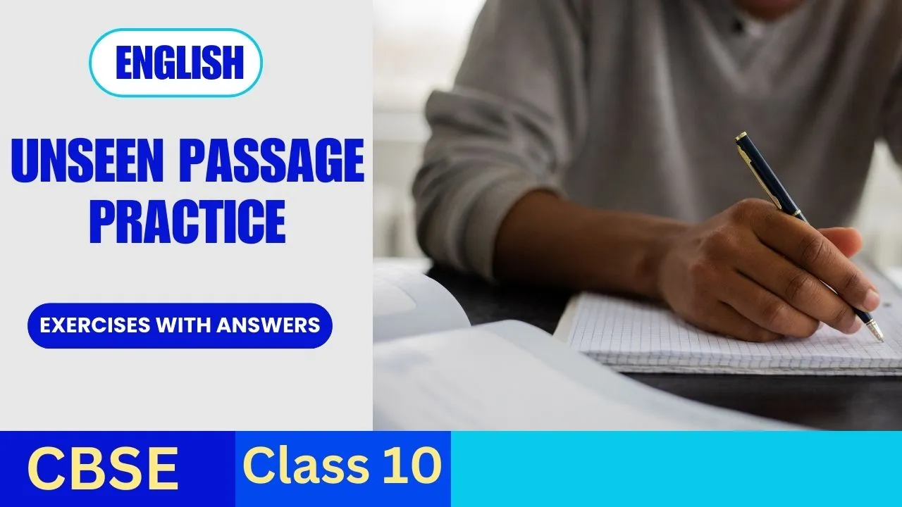 Unseen Passage For Class 10 CBSE English With Answers 2024