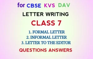 Class 7 Letter Writing Questions with Answers for CBSE DAV