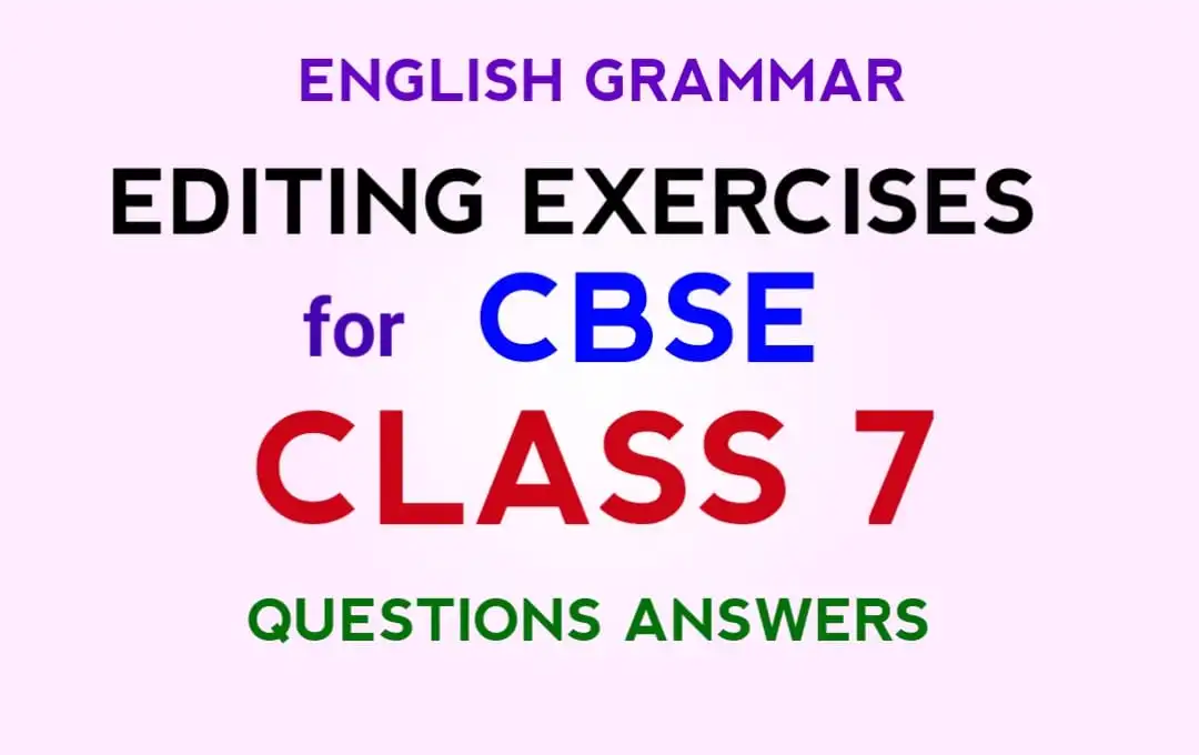 Editing Exercises for Class 7 in English with Answers pdf