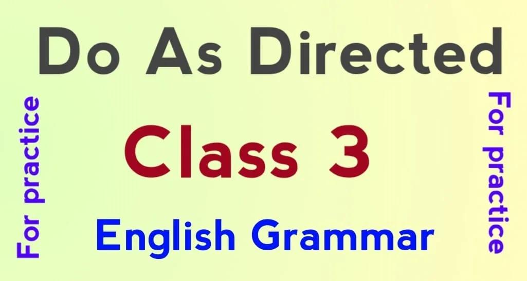 Do as Directed Class 3 Worksheets with Answers